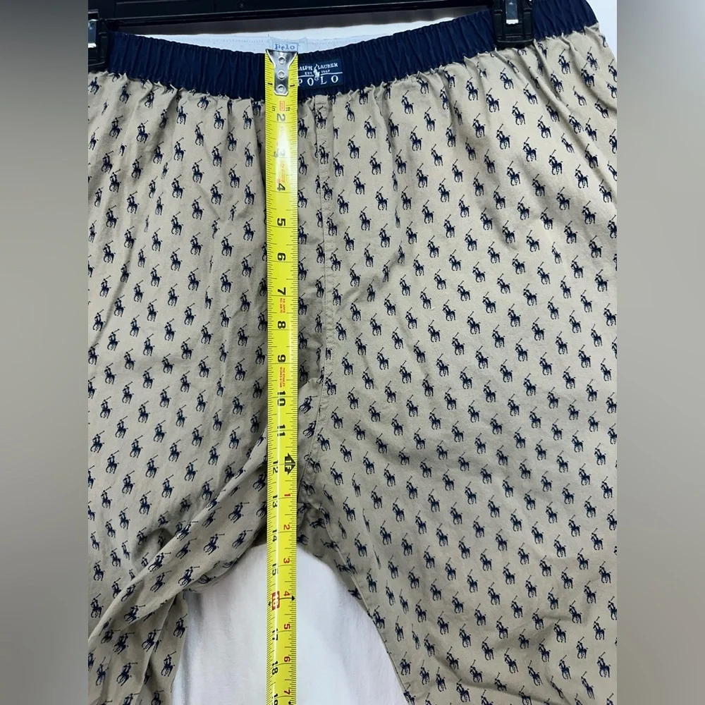 Polo Ralph Lauren Pajama Pants Tan Sleepwear Mens‎ Size L All Over Pony Print